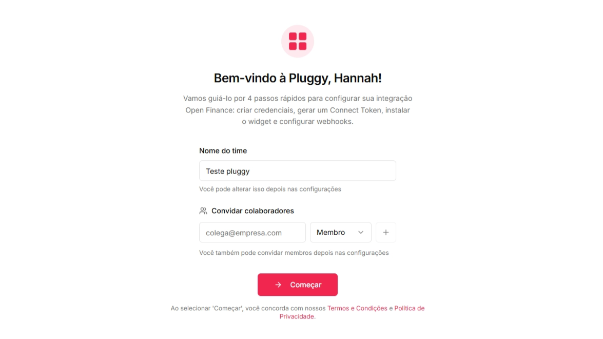 Fluxo de onboarding guiado