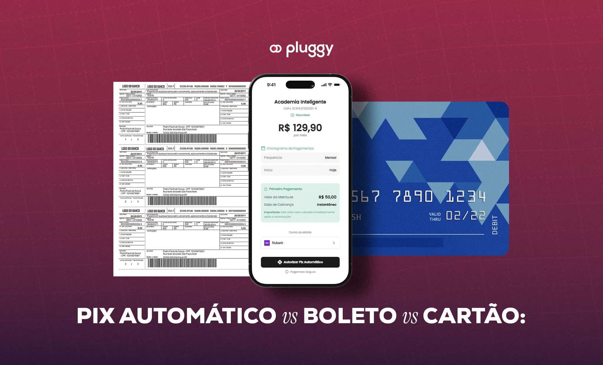 Pix Automático vs boleto vs cartão: cobrança recorrente no ERP